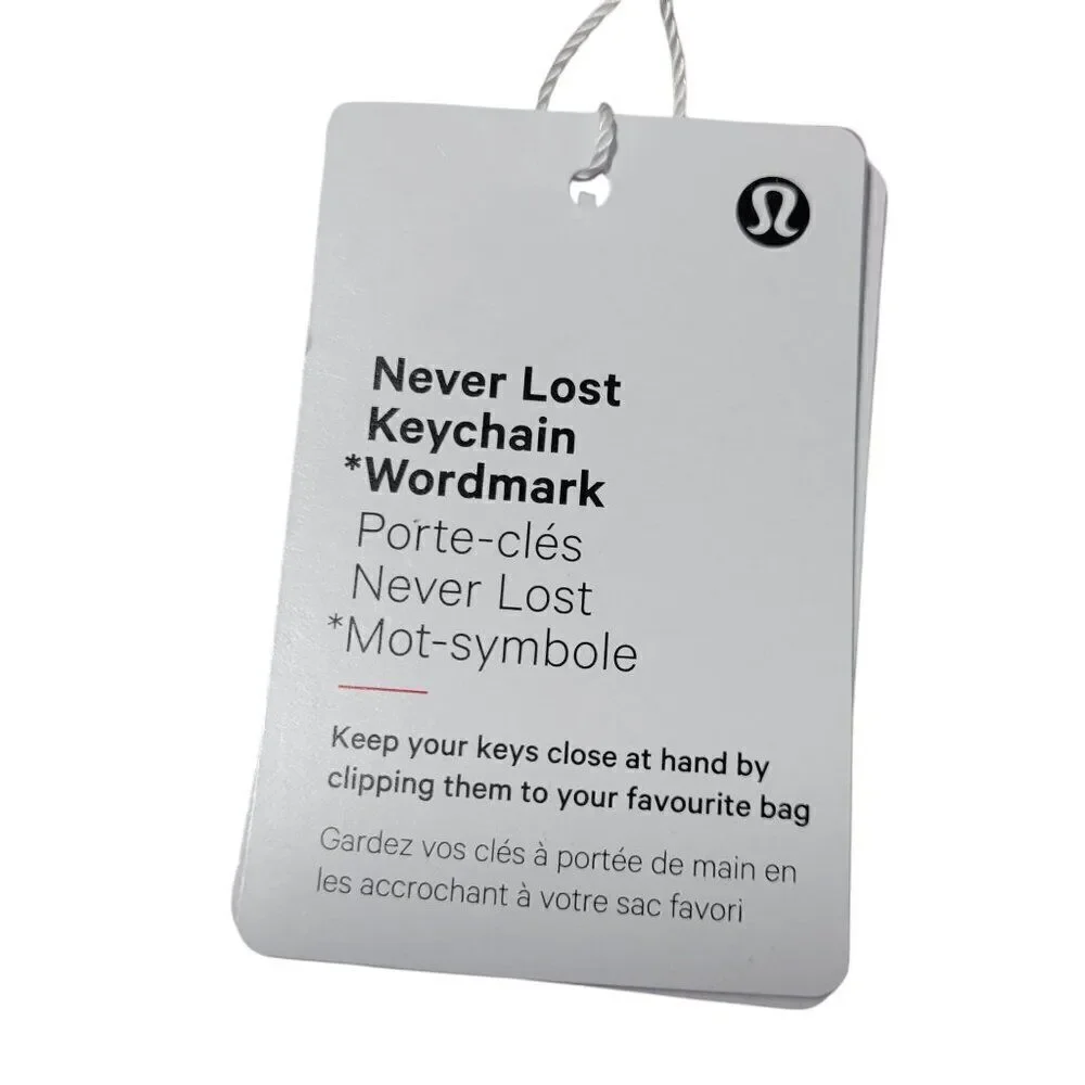 Lululemon‎ Never Lost Keychain Wordmark Sakura Pink Mauve 1.7